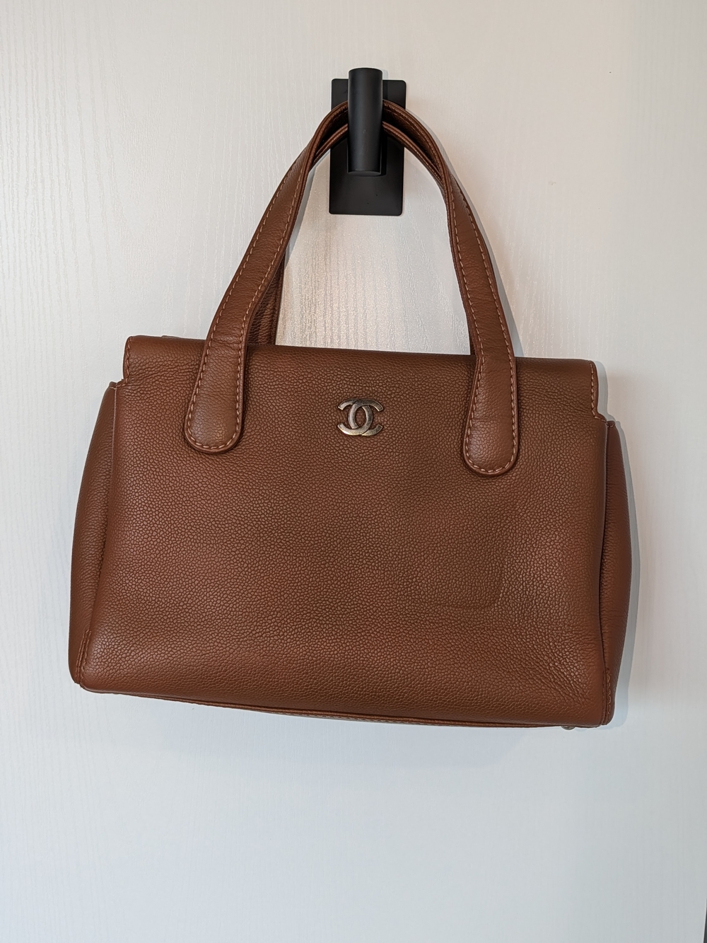 Chanel Rare Caviar Brown Leather Top-Handle Bag